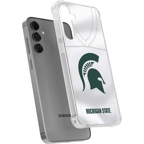 Michigan State University White Jersey Galaxy S24 Plus Clear Case